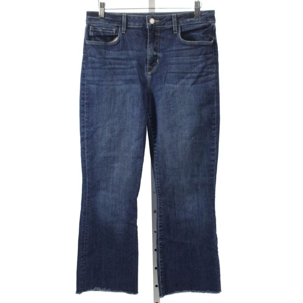 L'Agence Women Tie Dye Denim Shift Jeans High Rise Zip Multicolor Size 28